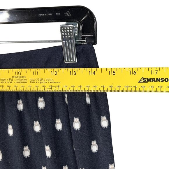 Kate Spade Womens S Navy Blue Owl Henley Jogger PJ Set Long Sleeves Button Front - Picture 9 of 16